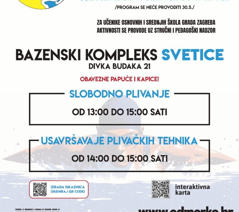 ODMORKO TIJEKOM ŠKOLSKE GODINE – BAZEN SVETICE