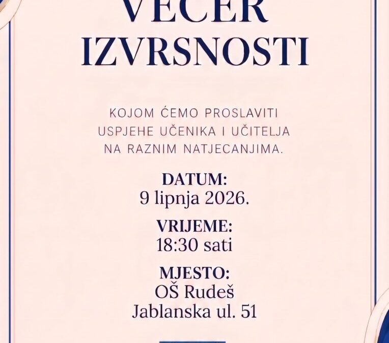 VEČER IZVRSNOSTI – POZIVNICA